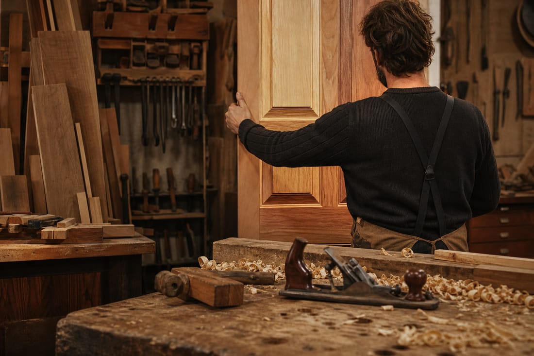 Exemple : ajustement d'une porte bois à l'établi